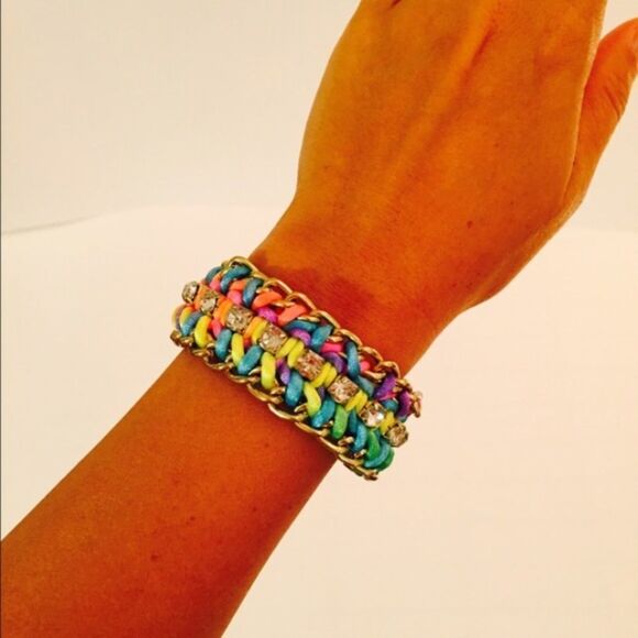 Multi-Colored Gold& Diamond Bracelet - Picture 1 of 4